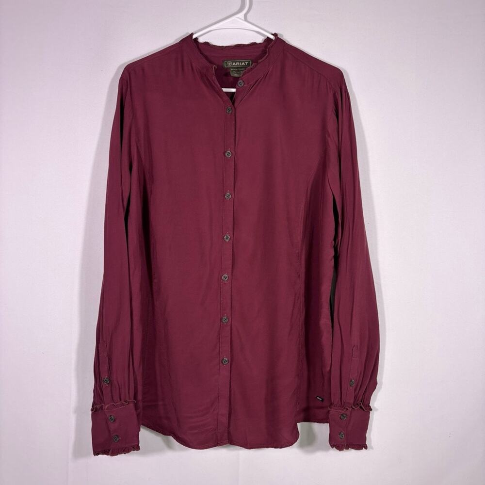 Ariat Deep Burgundy Women's Button Down Shirt Size XL 0037